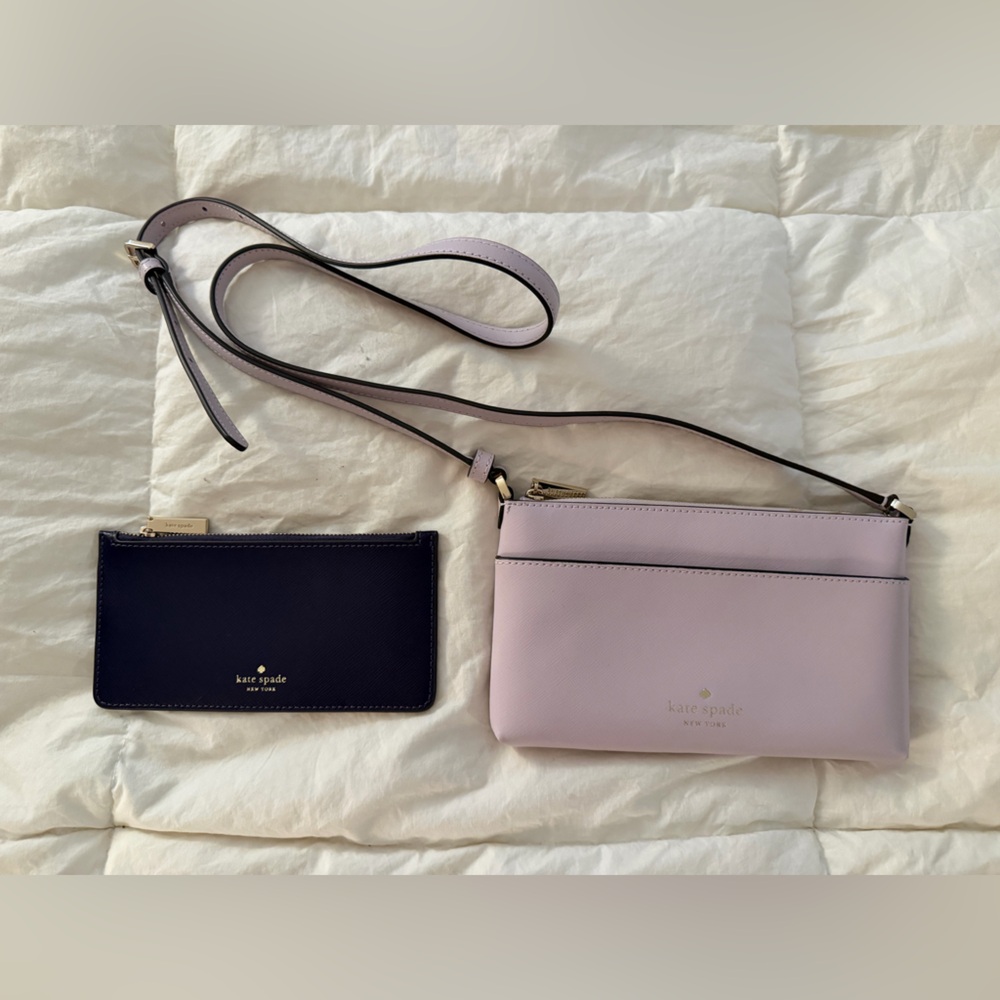 Kate Spade Lavender Crossbody and Dark Purple Wallet Set